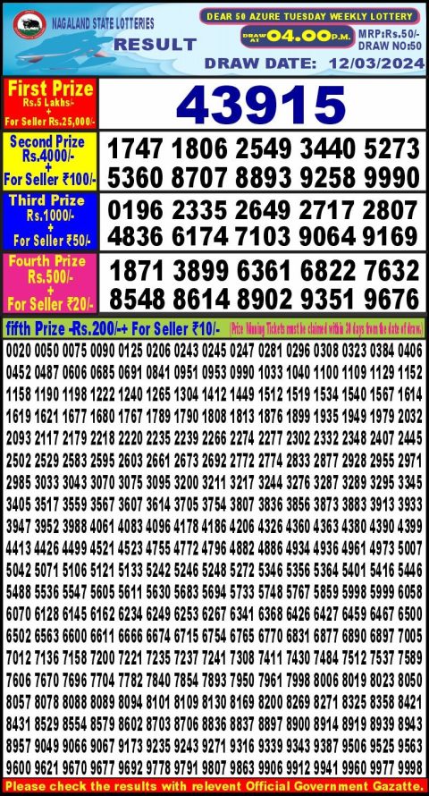 Lottery Sambad Today Result|Dear10  lottery result 4pm 12-03-2024