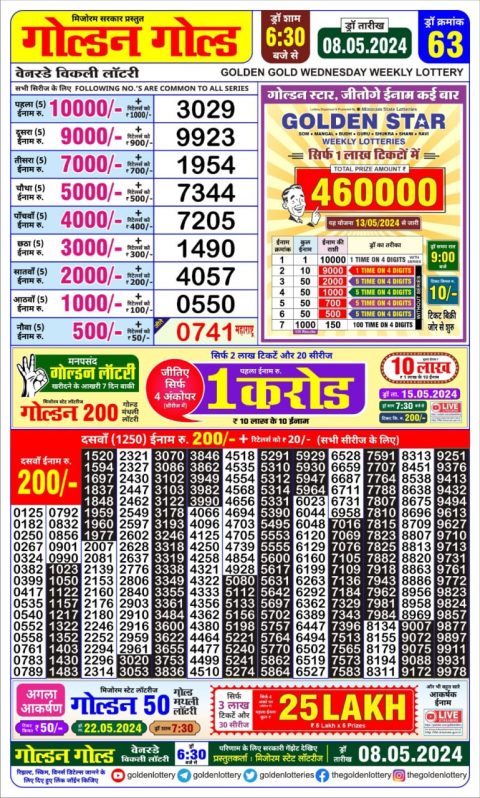 Lottery Sambad Today Result|Golden gold 6:30pm lottery result 8/05/24