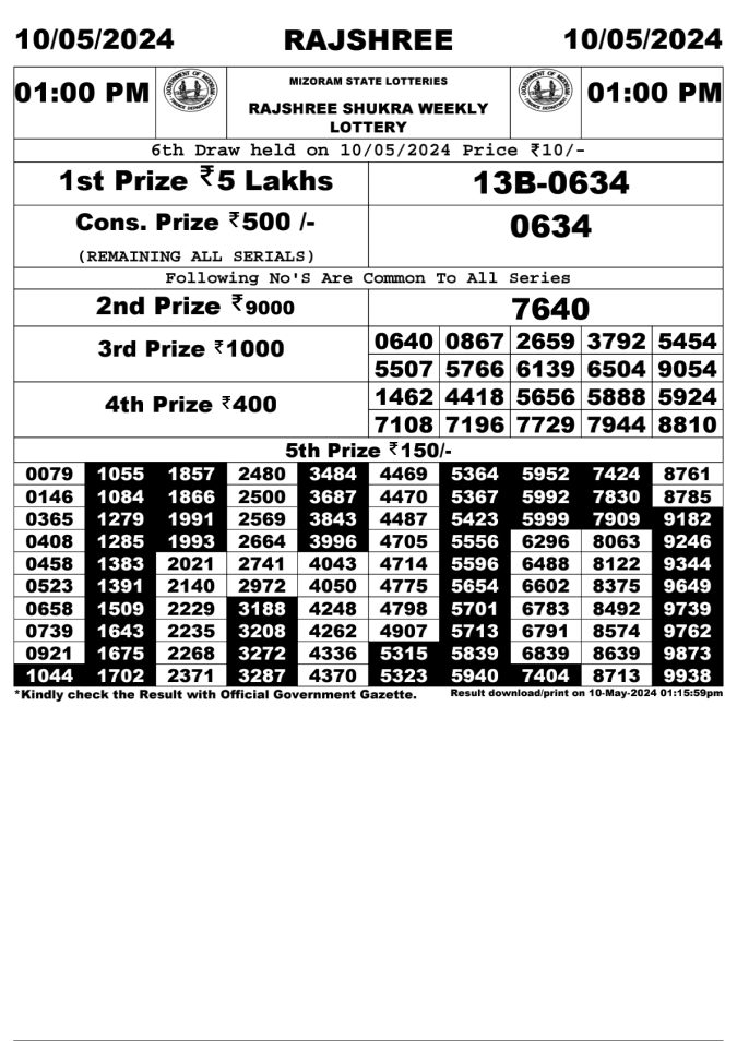 Lottery Sambad Today Result - 1 PM 6 PM 8 PM Results