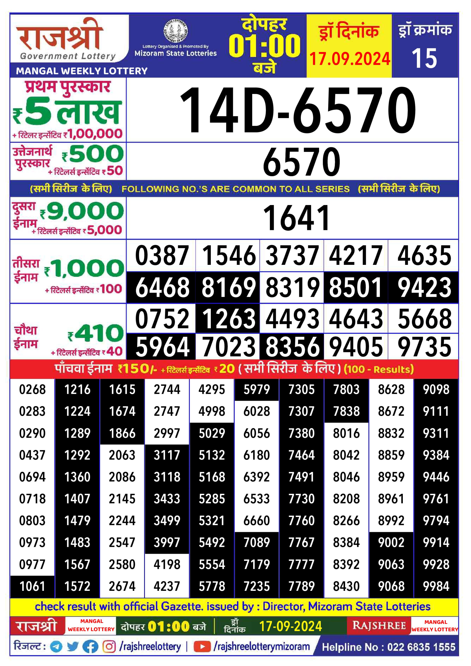 Lottery Sambad Today Result - 1 PM 6 PM 8 PM Results