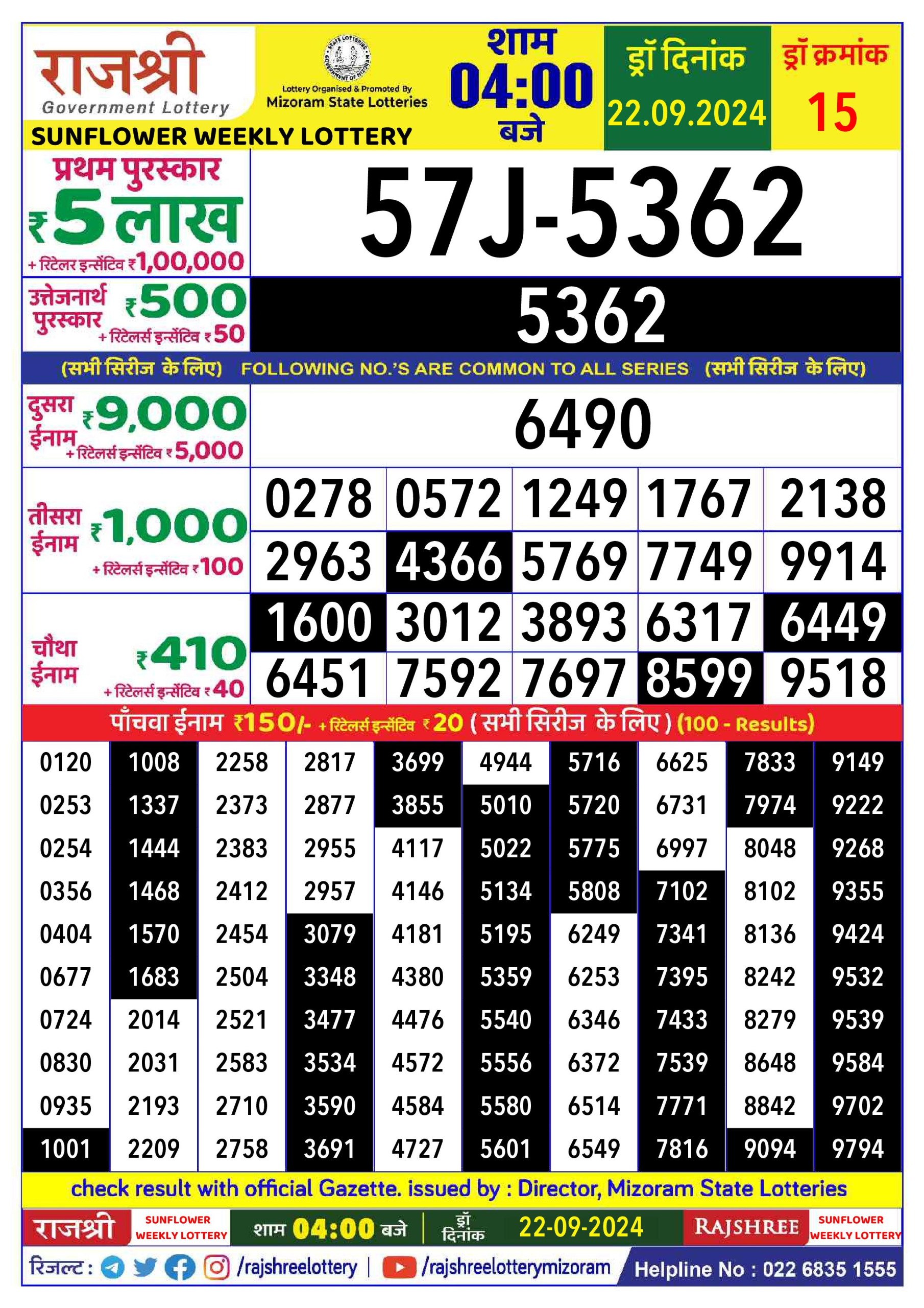 Lottery Sambad Today Result - 1 PM 6 PM 8 PM Results