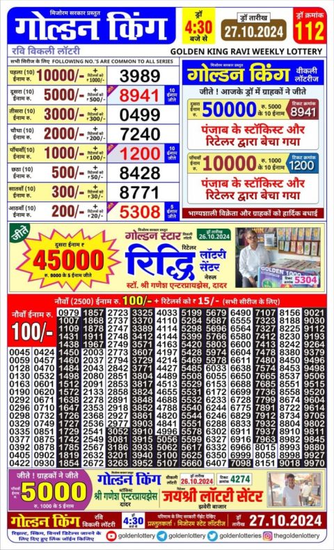 Lottery Sambad Today Result - 1 PM 6 PM 8 PM Results