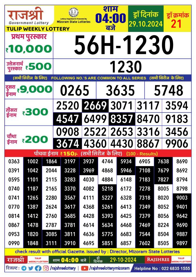 Lottery Sambad Today Result - 1 PM 6 PM 8 PM Results