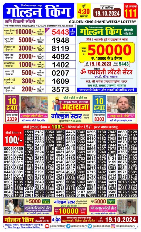 Lottery Sambad Today Result - 1 PM 6 PM 8 PM Results