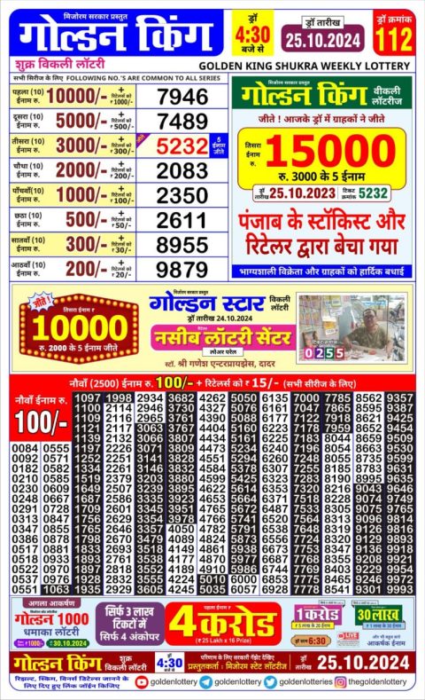 Lottery Sambad Today Result - 1 PM 6 PM 8 PM Results