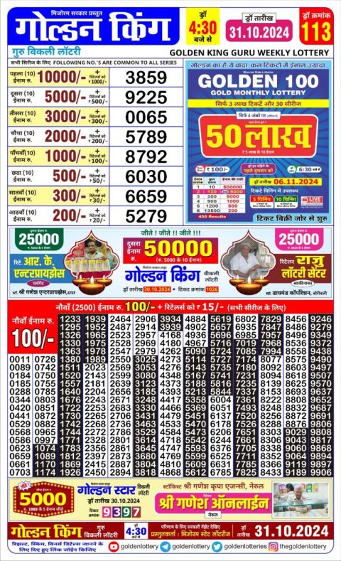 Lottery Sambad Today Result - 1 PM 6 PM 8 PM Results