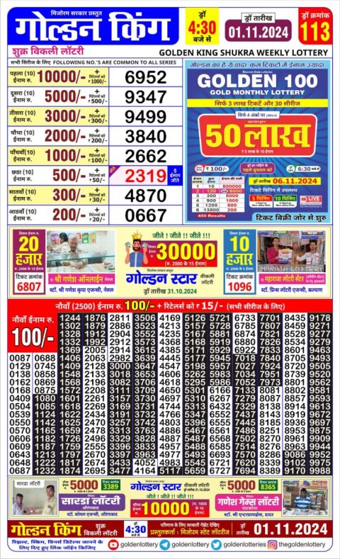 Lottery Sambad Today Result - 1 PM 6 PM 8 PM Results