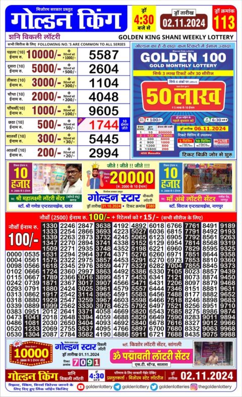 Lottery Sambad Today Result - 1 PM 6 PM 8 PM Results