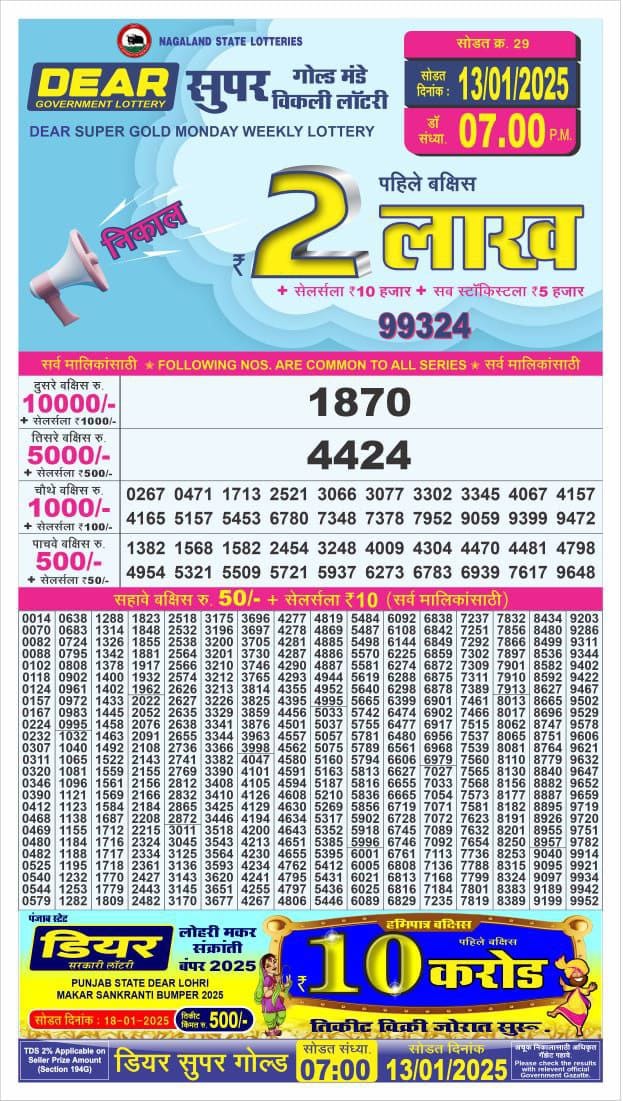 Lottery Sambad Today Result - 1 PM 6 PM 8 PM Results