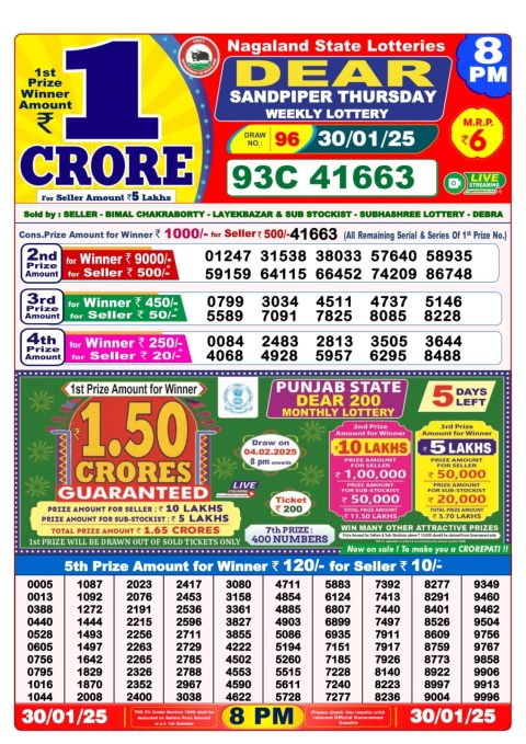 Lottery Sambad Today Result - 1 PM 6 PM 8 PM Results