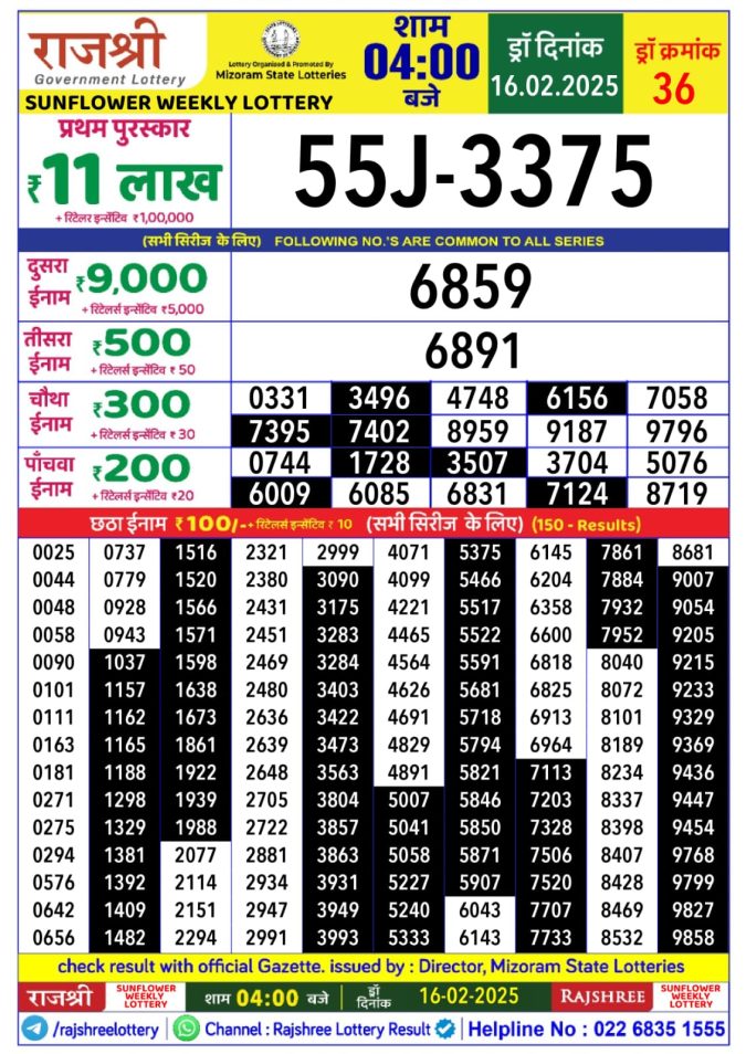 Lottery Sambad Today Result - 1 PM 6 PM 8 PM Results