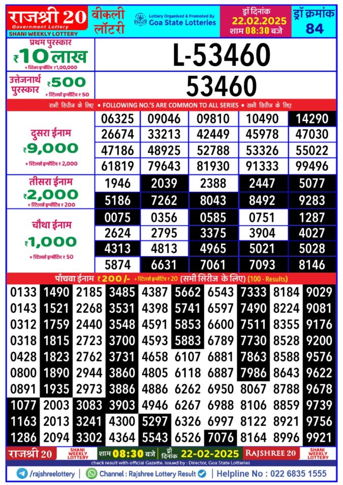 Lottery Sambad Today Result - 1 PM 6 PM 8 PM Results