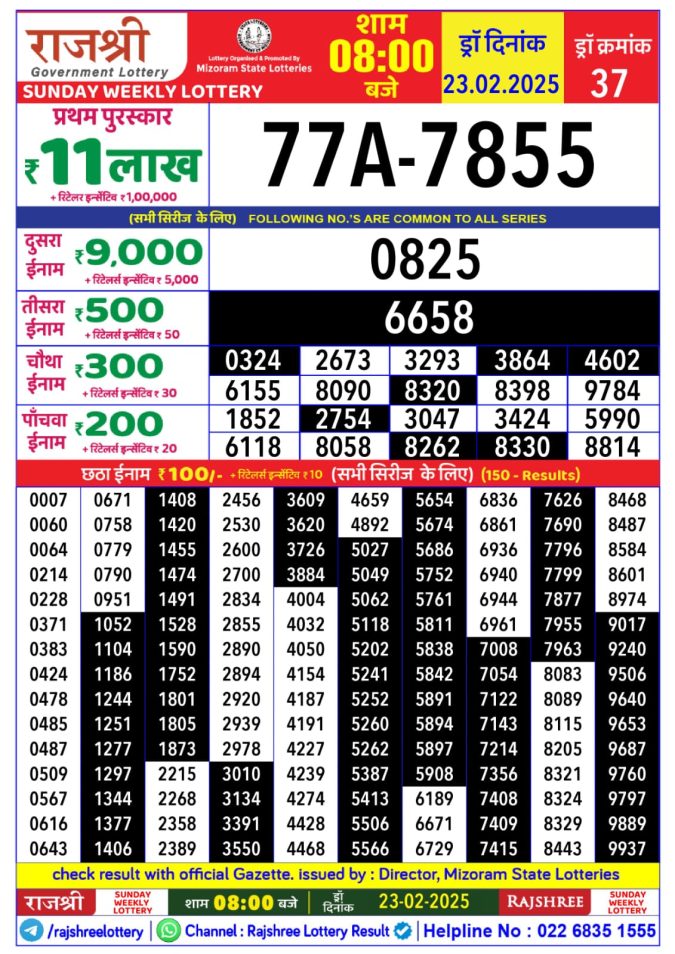 Lottery Sambad Today Result - 1 PM 6 PM 8 PM Results