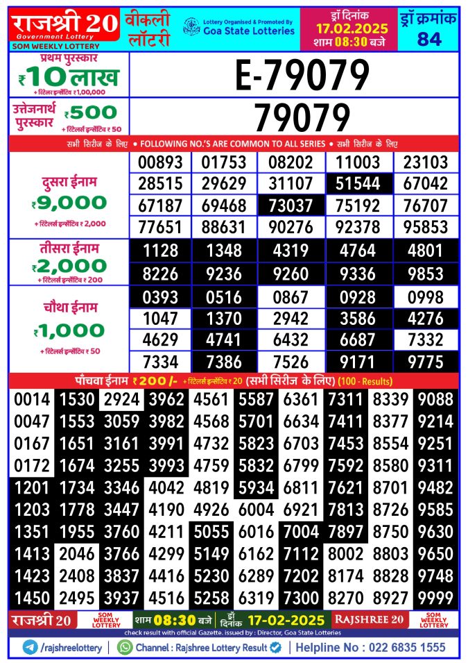Lottery Sambad Today Result - 1 PM 6 PM 8 PM Results