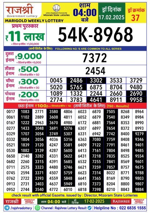 Lottery Sambad Today Result - 1 PM 6 PM 8 PM Results