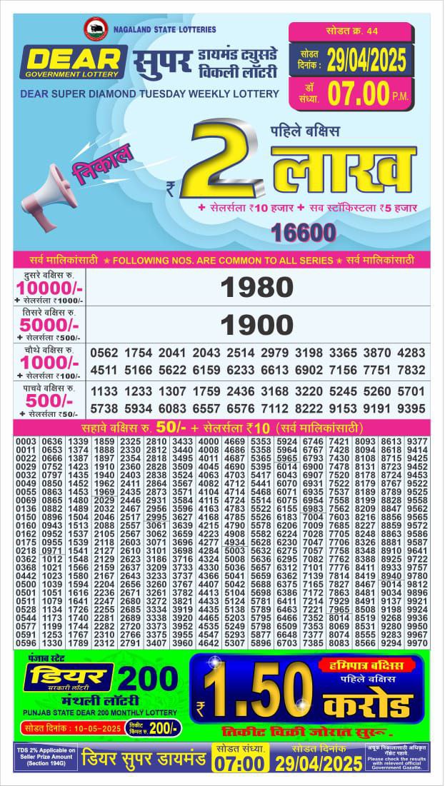 Lottery Sambad Today Result - 1 PM 6 PM 8 PM Results
