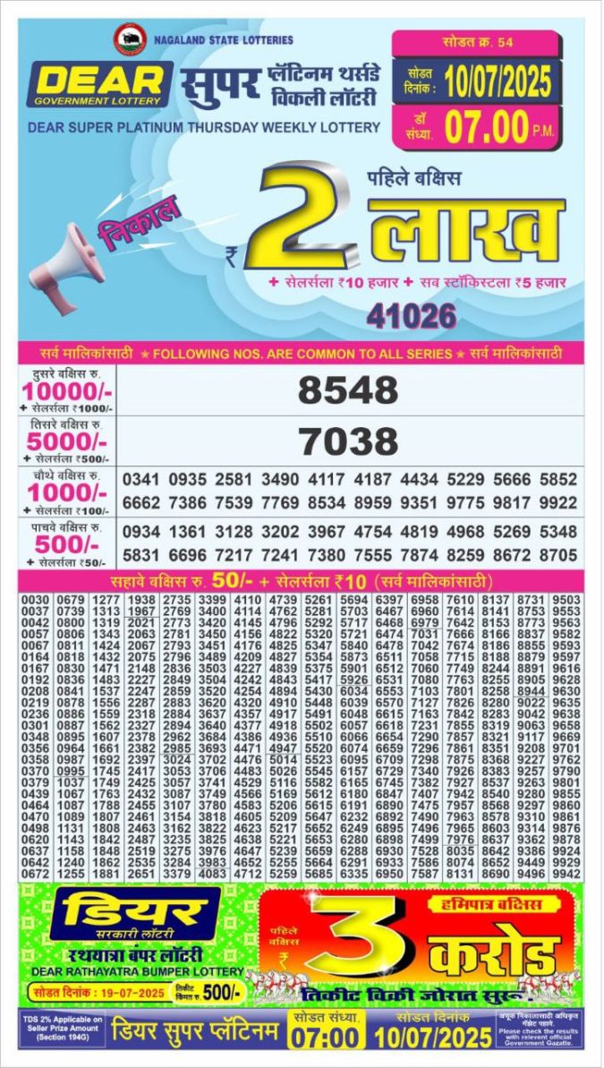 Lottery Sambad Today Result - 1 PM 6 PM 8 PM Results